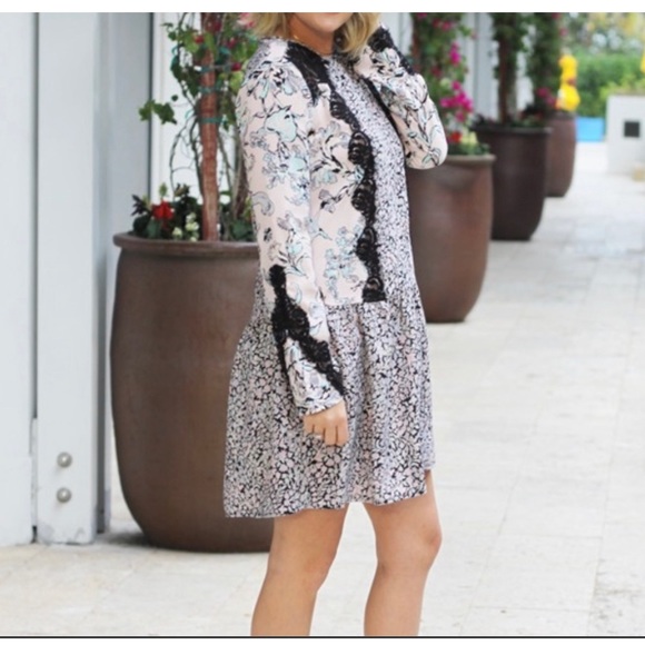 BCBGMaxAzria  Bryanne tunic purple floral  dress in Lilac/Black, size S - Picture 14 of 14